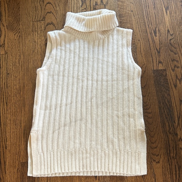 Barneys New York Sweaters - Barney’s New York Cream Sleeveless Turtleneck Sweater medium